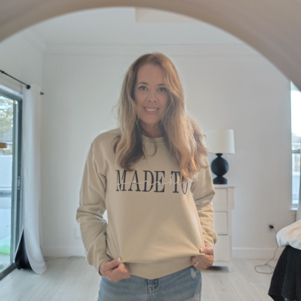Beige Graphic Sweatshirt